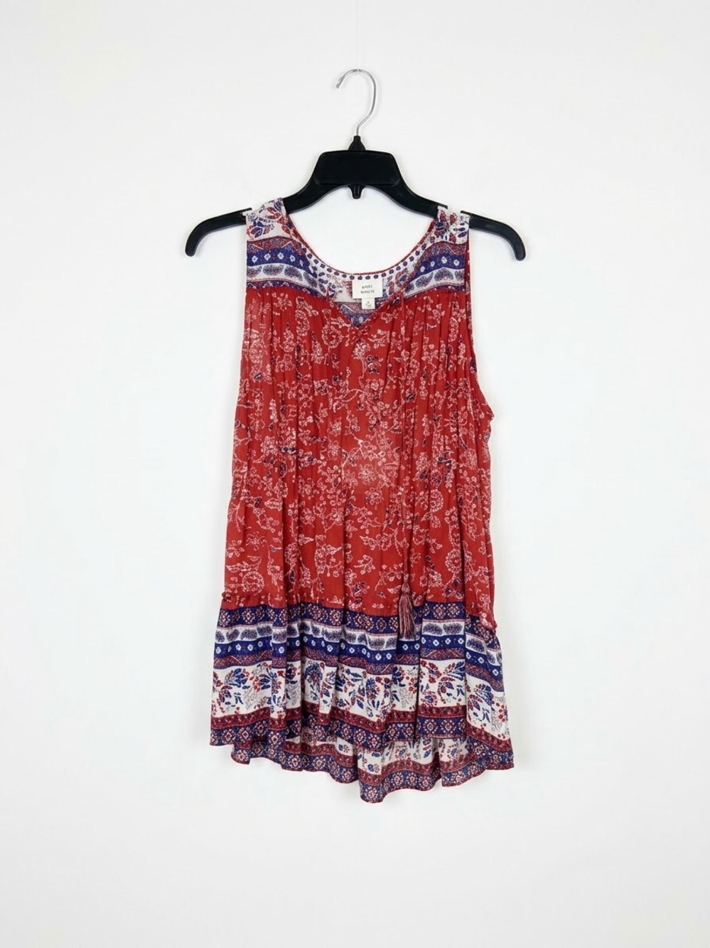Knox Rose Red Floral Boho Sleeveless Camisole